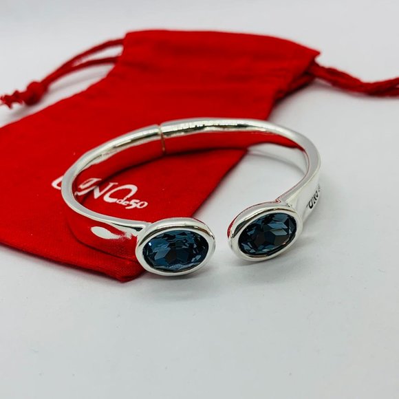 Uno de 50 Bracelet Authentic Hinged Cuff Bracelet With Crystals Orion Blue - Picture 8 of 9